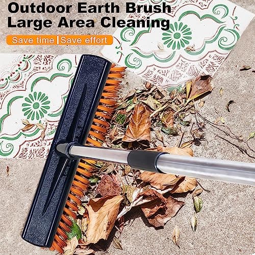 18" Heavy Push Broom for Outdoor Floor Cleaning Heavy Duty Outdoor Broom with 54" Long Handle,Outdoor Broom for Deck,Driveway,Garage,Yard,Deck,Patio,Warehouse,Concrete 5