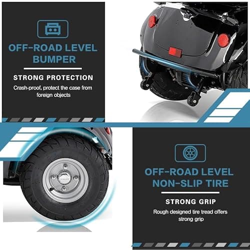 WIILAYOK Heavy Duty 4 Wheels Mobility Scooter, All Terrain Electric Mobility Scooters for Seniors and Adults, 1000W Motor, Fat Tire, Adjustable Handle and Seats, 500lbs Capacity, 31-36 Miles of Range 5