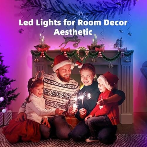 TJOY LED Strip Lights with 44 Key Remote Control 50ft, Multi-Color RGB LED Lights, Color Changing LED Light Strip for Bedroom, LED Strip Lighting for Room Decor Aesthetic, TV, DIY 6