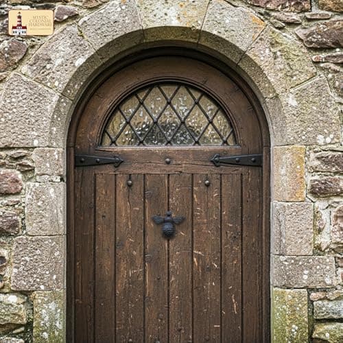 Mystic Colonial Medieval Cast Iron Door Knocker Bumble Bee, 4 Inch Rustic Black Finish Decorative Front Door Accent with Mounting Screws 8
