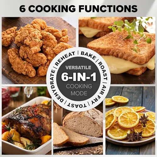 Nuwave Brio Plus 6-in-1 Air Fryer, 7-Qt Large Capacity, 50°F–400°F Precise Temp Control, Non-Toxic PFAS-Free Nonstick, Air Fry, Bake, Roast, Toast, Dehydrate, Reheat, 100 Presets, Dishwasher Safe 9