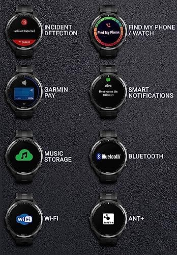 Wearable4U - Garmin Forerunner 965 Premium GPS Running and Triathlon 47mm Smartwatch with AMOLED Touchscreen Display, Carbon Gray DLC Titanium Bezel with Black Silicone Band with Black Earbuds. 7