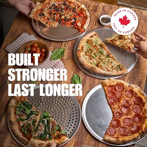 Norjac 12 Inch Pizza Pan with Holes – 2 Pack, Perforated Aluminum Baking Pans for Oven, Heavy-Duty & Rust-Free, Round Tray for Crispy Crust, Ideal for Homemade or Frozen Pizza 9