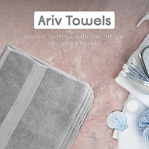 Ariv Premium Jumbo Bath Towels Pack of 2, Beach Towel, Extra-Large Bath Sheets, 100% Cotton, Super Soft, Highly Absorbent, Quick Dry, Durable, Great Value, Perfect for Home & Bathroom - Platinum 5