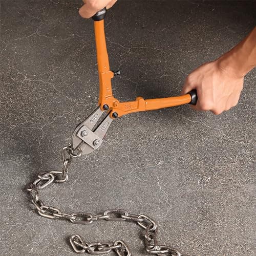 Bates- Bolt Cutter, 14", Orange, Chain Lock Cutter Heavy Duty, Bolt Cutters Heavy Duty for Locks, Screw Cutter, Chain Link Fence Cutter, Bolt and Wire Cutter, Chain Lock Cutters, Bolt Cutter Tool 8