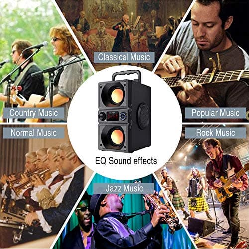 Bluetooth Speaker, Portable Bluetooth Boombox with 40W (60W Peak) Stereo Dual Woofers and Dual Tweeters Wireless Home Party Speaker, 2400 Minutes Playtime, Suitable for Party, Camping, Gym 5