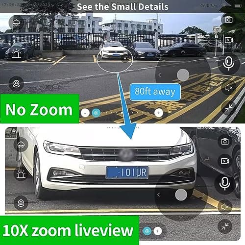 LETSCEE Security Cameras Wirelss Outdoor for Home Security, Alexa Cameras Solar Power,360 View Outside Camera,Motion Detection,10x Hybrid Zoom PAN Tile,IP-65 Weather Proof (1 Pack) 3