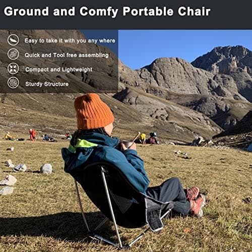EASDRIL Ultralight Folding Camping Chair Low Lightweight Foldable Camp Chairs with Carry Bag for Hiking, Backpacking, Picnic, Outdoor Concert, Sports Events, Beach 5