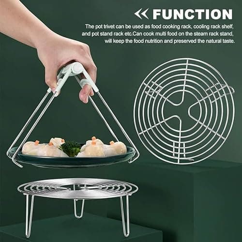 1pc Cooking Rack 6 Inch Air Fryer Round Tray Stainless Steel Steamer Rack Baking for Cooking Cooling Steaming Baking, Fit Air Fryer Pot Pressure Cooker 7