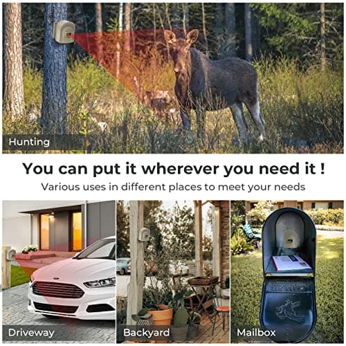 1/2 Mile Hosmart Driveway Alarm Wireless Sensor System & Driveway Sensor Alert System Weatherproof Security Outdoor Motion Sensor & Detector 5