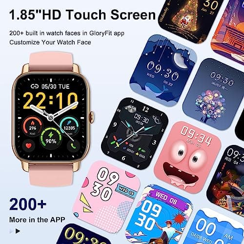 Nerunsa Smart Watch(Answer/Make Call), 1.85'' Smartwatch IP68 Waterproof, 100+ Sport Modes Fitness Activity Tracker, Heart Rate Sleep Monitor, Pedometer, Watches Android iOS, 2023, Rose Gold (P66RD) 6