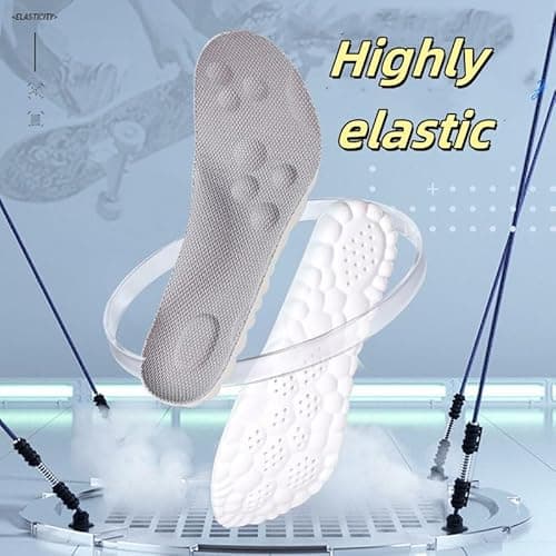Insoles for Women Man,Cloud Soles for Men Women,4D Cloud Soles for Men,Anti Fatigue, Shock Absorption, Foot Pain Relief (Gray, L) 5