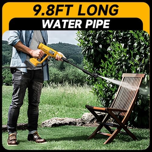 Cordless Pressure Washer for Dewalt 20V Battery 700 PSI Portable Handheld Power Washer with 6-in-1 Nozzle Foam Cannon for Car Floor Fence Wall Cleaning (Battery Not Included) 7