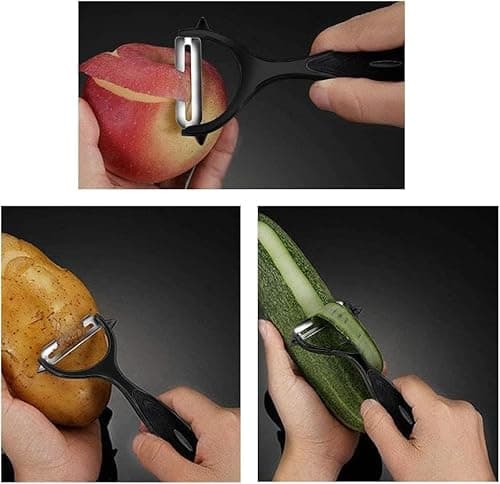 Premium Vegetable Peeler Set – Ultra Sharp Stainless Steel Blades with Non-Slip Ergonomic Handles for Easy Potato, Fruit & Veggie Peeling (2PCS) 5
