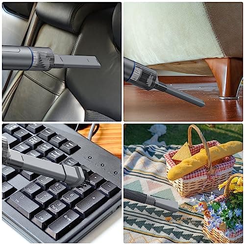 NEXPOW Car Vacuum, Portable 7000PA Handheld Vacuum Cleaner with High Power, Mini Hand Vacuum with 7500 mAh Battery, 1.58Lbs Compact Electric Cordless with 3 Nozzles and Safety Hammer 7