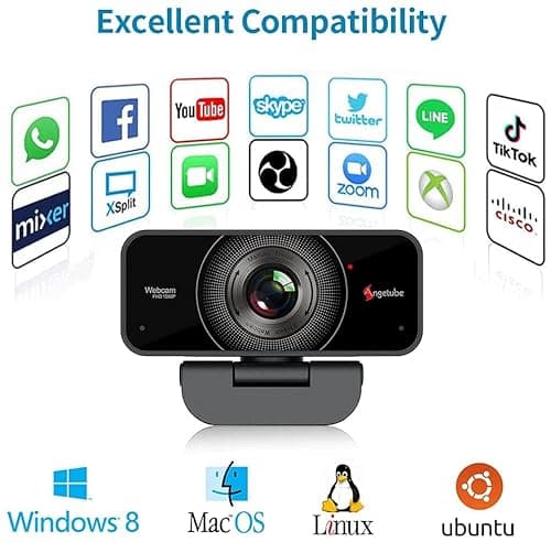 Angetube 1080P Webcam with Microphone - USB Computer Camera for Laptop/Desktop/Mac - HD PC Web Cam for Zoom/Skype/Teams/Xbox, Streaming | Video Conferencing | Calling 7