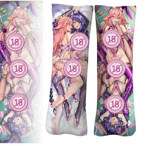 MEIREYISHENG Anime Body Pillow Case - Peach Skin Velvet - 59 x 19.6 inches - Uncensored Anime Girl Design - White