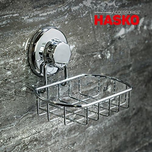 HASKO Suction Cup Soap Dish for Shower Wall, Rustproof Stainless Steel Shower Soap Holder Suction, Bathtub Bathroom Bar Soap Holder (Chrome) 3