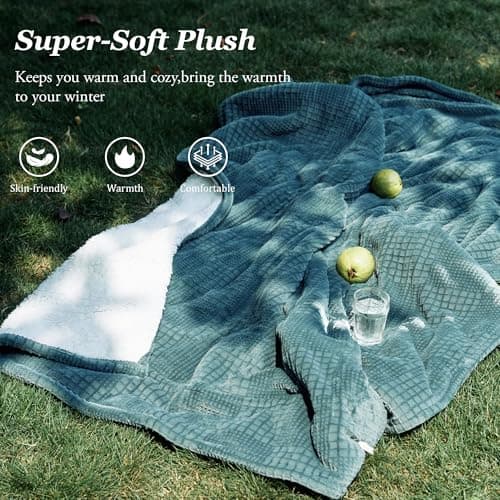 Texciting Heated Blanket Electric Blanket Throw 50''X60''-Heating Throw with 9 Heat Settings-2-10 Hours Auto Off,ETL Certified,Machine Washable (Green) 5