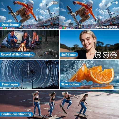 8K Video Camera Camcorder 2025 Latest 88MP Ultra HD Video Cameras Wifi Vlogging Camera for YouTube 18X Digital Video Cameras with 32G Card Microphone 6-Axis Anti-Shake IR Night Vision Video Recorder 7