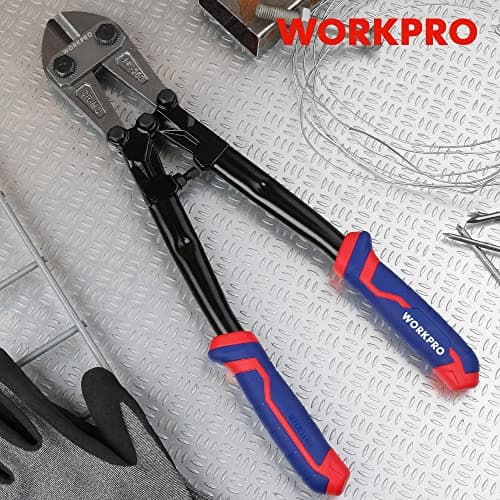 WORKPRO 14-Inch Bolt Cutter, Tri-Material Handle with Comfort Grip, Chrome Molybdenum Steel Blade, for Rods, Bolts, Rivets, Wires, Cables and Chains 9