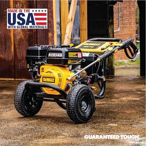 DeWalt DXPW3425E-S 3400 PSI Gas Pressure Washer, 2.5 GPM Axial Cam Pump, 208cc Recoil with Electric Start Engine, Spray Gun and Wand, 5 QC Nozzles, 5/16-in. x 25-ft. Hose, 49-State 9