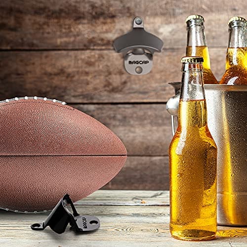 MAGCAP Outdoor Bottle Opener Wall Mounted - Style Magnetic Beer Bottle Opener that Catches Caps - Easy to Install and Incredibly Convenient (Gunmetal Black) 6