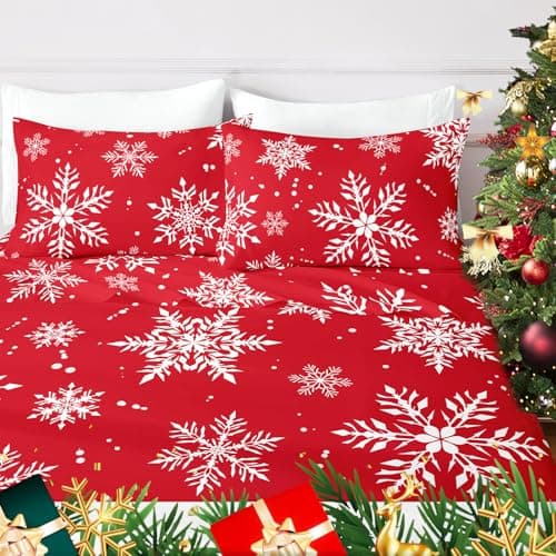 HCORA Christmas Pillow Cases Queen Size Set of 2, Ultra Soft Double Brushed Microfiber Pillowcases with Envelope Closure, Shrinkage and Fade Resistant, 20"x30" 5