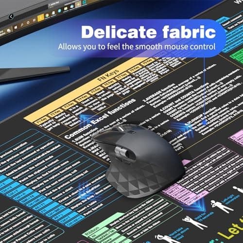 Excel Cheat Sheet Desk pad—Contains 12 Types of Common Skills in Excel and Word|Large XL Size（31.5 * 11.8 inch）|Desk mat for Keyboard and Mouse|Work、Study、Gaming Mouse pad|Waterproof、Anti-Slip 5