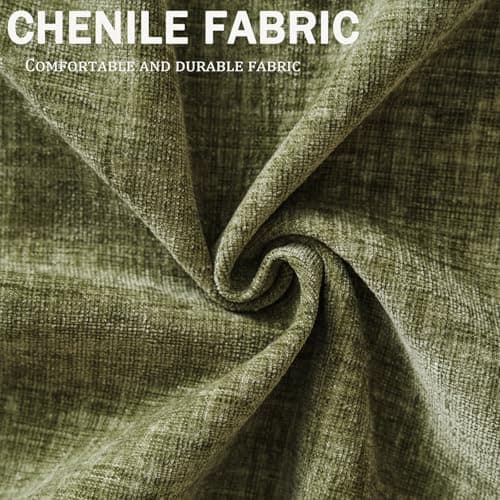 Rexulqo Oversized Accent Chair with All Seats Storage,Comfy Living Room Chairs with 2 Throw Pillow,Upholstered Mid-Century Armchair,24.5'' Deep Seat,Reading Chair for Bedroom,Office,Chenille,Green 8