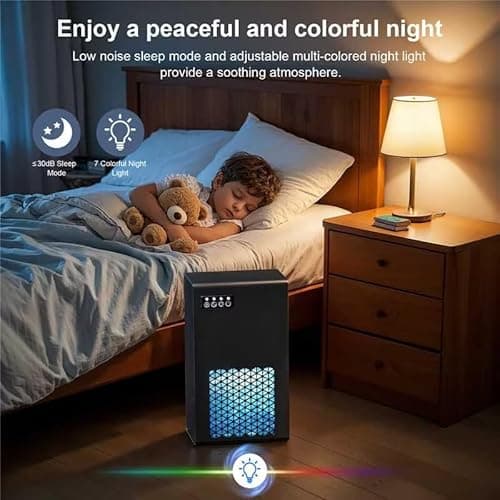 FancyBark Dehumidifiers for Home, 99oz Water Tank Dehumidifier for Bedroom Basement Bathroom RV with Auto Shut Off, Drain Hose, Sleep Mode, (black) 7