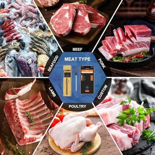 Wireless Meat Thermometer Bluetooth with Ceramic Probe: Waterproof Digital Oven Food Thermometer for Grill Fryer BBQ, 600Ft Range & Smart App for iOS/Android/air, Cooking for Outdoor,Home, Apartment 7