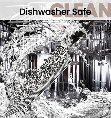 Knife Set, 15 Pieces Kitchen Knife Block Set with Built in Knife Sharpener Block, Dishwasher Safe, German Stainless Steel Knife Sets for Kitchen with Block, Best Gift 6