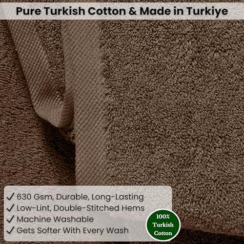 SALBAKOS Luxury 100% Turkish Cotton Bath Sheets 40x80 in Oversized Extra Large Bath Towels Thick Soft Absorbent Turkish Towel for Spa Beach (Pack of 1, Chocolate, Jumbo Bath Sheet) 8