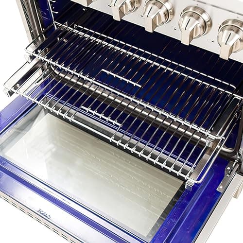 Forno Massimo 30″ Freestanding Dual Fuel Range with 5 Sealed Burners 68,000BTU, Wok Support & Griddle, 4.32 cu.ft. Oven - Modern Design Fuel Range with Pro-Style Handle and Zinc Coated Metal Knobs 6