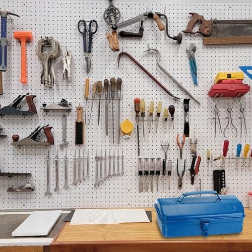 HARFINGTON Tool Box 14.2" Portable Steel Tool Box Hip Roof Style with Metal Latch Closure Tool Chest for Household Workshop Car, Green 6