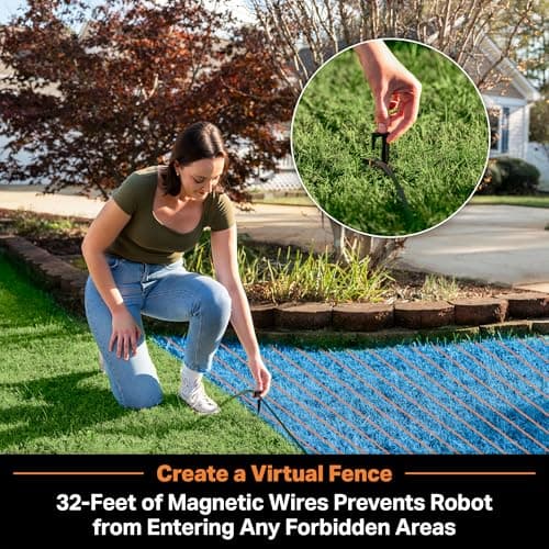 LawnMaster OcuMow™ VBRM701YAMIDR Perimeter Wire Free Robot Lawn Mower Cuts 1/6 Acre Optical Navigation,Obstacle Avoidance Auto-Charging Station, No Go Function, WiFi & Bluetooth Connection APP Control 5