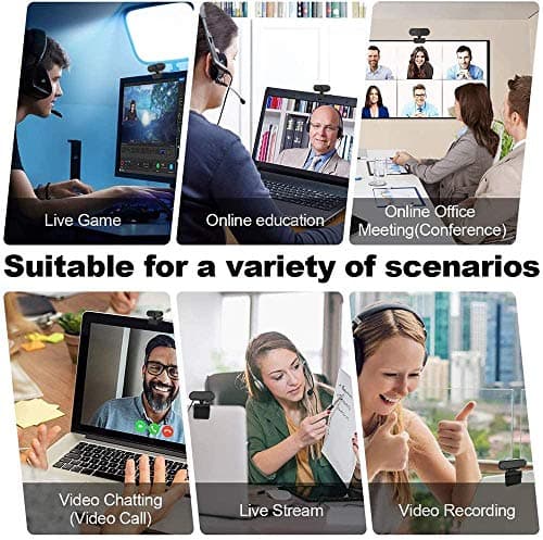 QEBIDUM Computer Camera PC Webcam Full HD 1080p 360 Degrees Wide Angle 30fps Video USB Web Cam with Microphone for Mac Laptop Desktop Conferencing Chatting and Live Streaming 6
