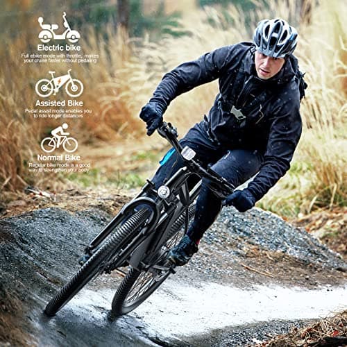 TotGuard Electric Bike, Electric Bike for Adults, 26" Ebike 700W Peak Motor, 20MPH Electric Mountain Bike with 374.4WH Removable Battery, Up to 50 Miles,Front Suspension Fork,SGS Certified to UL 2849 6