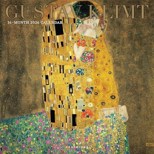 Graphique 2026 Klimt Wall Calendar | 12” x 12” | Thick Paper | Home & Office Organizer | Large Monthly Grid | 3 Languages & Marked Holidays | 4 Month Preview Page for 2027
