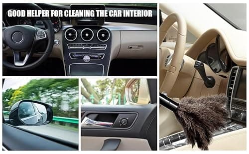 iHUFeather Retractable Ostrich Feather Duster for Cleaning, Fluffy and Natural Feather Duster with Retractable Handle， Reusable Eco-Friendly Handheld Cleaning Supplies (15 inch) 5