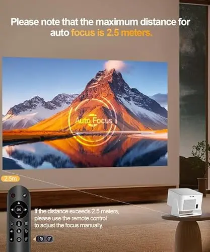 Smart Projector with 4K 8K Support, Mini Projector with Wifi6 and Bluetooth5.4, 600 ANSI, Auto Focus & Obstacle Avoidance 1080P Portable Movie Proyector for Home Outdoor, Magcubic HY350Max 8
