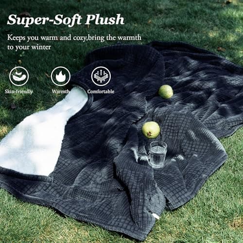 Texciting Heated Blanket Electric Blanket Throw 50''X60''-Heating Blanket with 9 Heat Settings-2-10 Hours Auto Off,ETL Certified,Machine Washable (Black) 5
