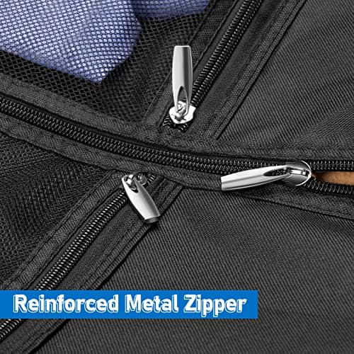 MISSLO 43" Heavy Duty Garment Bags for Travel 6" Gusseted Suit Bags for Closet Storage 4 Handles Hanging Clothes Bag with Pocket Mens Suit Cover for Shirts, Coats, Dresses 7