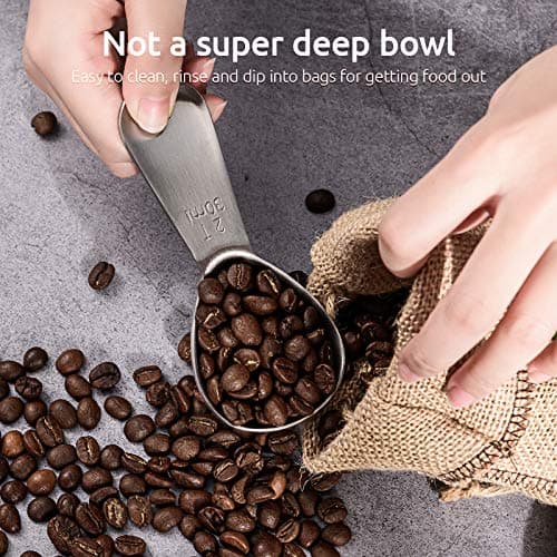 Coffee Scoop: U-Taste 18/8 Stainless Steel Measuring Coffee Scoop 2 tablespoon, Short Handled Measure Scooper for Ground Coffee, Bean in Canister (Silver, 2Tbsp/30ml) 8