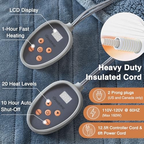 Beautyrest Heated Microlight to Berber Blanket - King 5