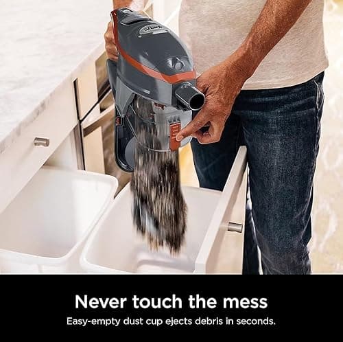 SHARK HN175 Rocket Pro Corded Stick Vacuum with Odor Neutralizer Technology, Removable Hand Vacuum, Advanced Swivel Steering, XL Cup, LED Headlights, Perfect for Pets, Orange (Renewed) 8