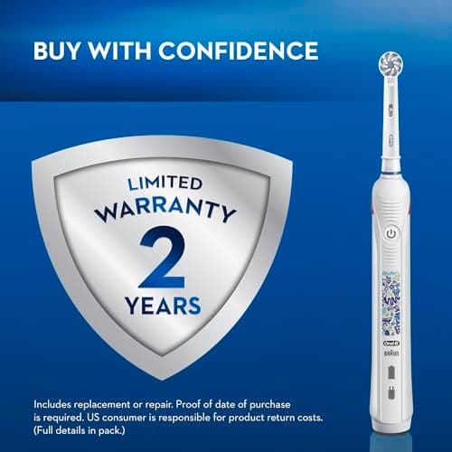 Oral-B Kids Electric Toothbrush with Coaching Pressure Sensor and Timer, Rechargeable Toothbrush with Brush Head, Sparkle & Shine 5