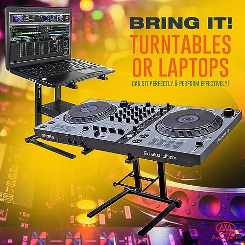 AXA AXCESSABLES DJ Laptop Stand with Travel Bag | Portable Foldable Aluminum Laptop Stand for Laptops up to 15 inches and 20lbs | No Assembly Required, Includes Carrying Bag 9