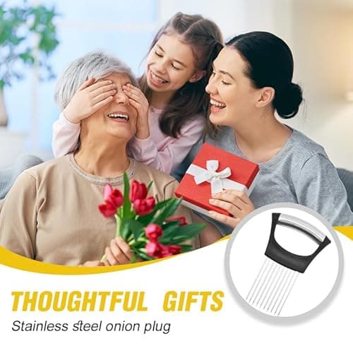 hoehew Stainless Steel Onion Holder for Slicing, 2026 Upgraded Onion Cutter Vegetable Chopper Tomato Slicer KItchen Utensils for Potato Avocados Eggs Lemon Fruit Meat Home Kitchen Tools 6